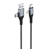 DUDAO Dudao 4az1-ben USB-A - 2xUSB-C - Lightning töltőkábel 1m fekete (L20PRO)
