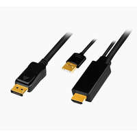 LogiLink Logilink HDMI-kábel A/M + USB-A/M-DP/M UHD 4K/30 Hz 2m (CH0091)
