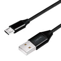 LogiLink Logilink USB 2.0 kábel USB-A/M - Micro-USB/M (90 ) fém 0,3m (CU0143)