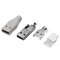 LogiLink Logilink USB 2.0 csatlakozó önálló összeszereléshez, USB-A/M, forrasztási típus, szürke (UP0001)