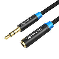 Vention Vention szövött hosszabbító audiokábel 3.5mm 1m fekete (VAB-B06-B100-M)