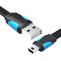 Vention Vention USB 2.0 A - 5 tűs Mini lapos kábel 1m fekete (VAS-A14-B100)