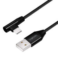 LogiLink Logilink USB 2.0 Type-C kábel C/M (90 ) USB-A/M fekete 0,3m (CU0137)