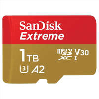 Sandisk 1TB microSDXC Sandisk Extreme 190 MB/s & 130 MB/s A2 C10 V30 UHS-I U3 + SD adapter (SDSQXAV-1T00-GN6MA / 121590)