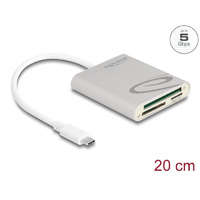 DeLock Delock USB Type-C kártyaolvasó Compact Flash, SD vagy Micro SD memóriakártyákhoz (91005)