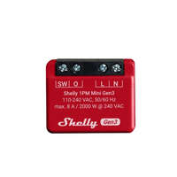 Shelly Shelly PLUS 1PM MINI Gen3 Wi-Fi + Bluetooth okosrelé áramfogyasztás-méréssel (ALL-REL-PLUSMINI1PM-R3)