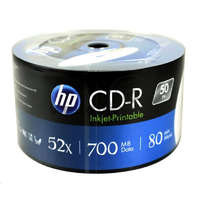 HP HP 80&#039;/700MB 52x nyomtatható CD lemez zsugorhengeres 50db/henger