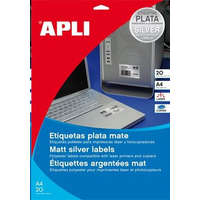 APLI APLI 210x297 mm etikett, poliészter, időjárásálló, ezüst 20 darab (LCA10071)