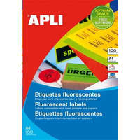 APLI APLI 210x297 mm etikett, neon narancs 100 darab (LCA11748)