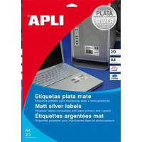 APLI APLI 45.7x21.2 mm etikett, poliészter, időjárásálló, kerekített sarkú, ezüst 960 darab (LCA10066)