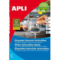 APLI APLI 25.4x10 mm univerzális etikett, eltávolítható, kerekített sarkú 4725 darab (LCA10198)