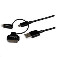 Startech.com StarTech.com USB -> Apple Dock / Lightning / Micro USB kábel fekete 1m (LTADUB1MB)