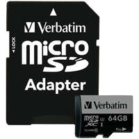 Verbatim 64GB microSDXC Verbatim UHS-I Pro memóriakártya + adapter (47042)