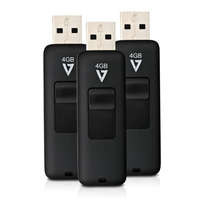 V7 Pen Drive 4GB USB 2.0 V7 fekete 3db (VF24GAR-3PK-3E)