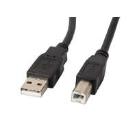 Lanberg Lanberg USB 2.0 A-B összekötő kábel 1.8m fekete (CA-USBA-10CC-0018-BK)