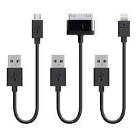 Belkin Belkin töltőkábel kit USB -> Micro USB / Apple 30 Pin / Lightning (F8J068bt06INBLK)