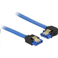 DeLock Delock 84984 SATA-kábel 6 Gb/s egyenes -> balra néző, fém rögzítő, kék, 30cm