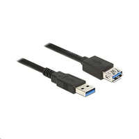 DeLock Delock 85053 USB 3.0 Type-A apa > USB 3.0 Type-A anya hosszabbító kábel, 0.5m, fekete