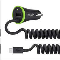 Belkin Belkin 3.4A / 17 Watt autós töltő USB port + integrált micro-USB kábel (F8M890bt04-BLK)