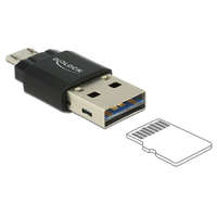DeLock DeLock 91735 Micro USB OTG-kártyaolvasó + USB 2.0 A-csatlakozódugó