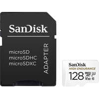 Sandisk 128GB Micro SDXC memória kártya Sandisk High Endurance CL10 U3 V30 + adapter (SDSQQNR-128G-GN6IA / 183567)