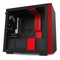 NZXT NZXT H210 táp nélküli ablakos Mini-ITX ház matt fekete-piros (CA-H210B-BR)