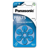 Panasonic Panasonic 1.4V PR675/6LB Cink-levegő hallókészülék elem (6db / csomag) (PR-675(44)/6LB)
