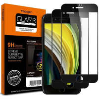 Spigen Spigen GLAS.tR Slim Full Cover Apple iPhone SE (2020)/8/7 kijelzővédő fekete kerettel, 2db (AGL01315)
