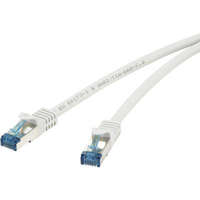 Renkforce RJ45-ös patch kábel, hálózati LAN kábel, tűzálló, CAT 6A S/FTP [1x RJ45 dugó - 1x RJ45 dugó] 1 m szürke, Renkforce