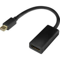 Renkforce DisplayPort - HDMI átalakító adapter, 1x mini DisplayPort dugó - 1x HDMI aljzat, aranyozott, fekete, Renkforce