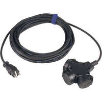 SIROX Kültéri, gumi hálózati hosszabbítókábel védőkupakkal, fekete, 5 m, H07RN-F 3G 1,5 mm2, SIROX 345.505