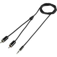 SpeaKa Professional SpeaKa Professional RCA / Jack Audio Csatlakozókábel [2x RCA dugó - 1x Jack dugó, 3,5 mm-es] 0.80 m Fekete SuperSoft köpeny