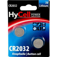 HyCell CR2032 lítium gombelem, 3 V, 200 mA, 2 db, HyCell BR2032, DL2032, ECR2032, KCR2032, KL2032, KECR2032, LM2032
