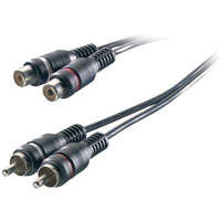 SpeaKa Professional RCA audio kábel, 2x RCA dugó - 2x RCA aljzat, 3 m, fekete, SpeaKa Professional 325095
