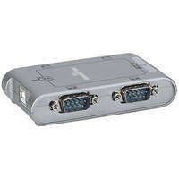 Manhattan USB - D-SUB soros portos átalakító adapter (4 x D-SUB dugó 9pól. - 1 x USB 2.0 B aljzat) ezüst, Manhattan 151047
