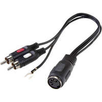 SpeaKa Professional RCA - DIN csatlakozó kábel, 5 pól. DIN aljzat - 2x RCA dugó, fekete, Speaka Professional