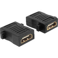 DeLock HDMI közösítő adapter, 1x HDMI aljzat - 1x HDMI aljzat, aranyozott, fekete, Delock