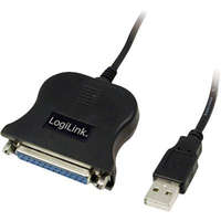 LogiLink USB 1.1 / párhuzamos portos kábel, 1,8 m, fekete, LogiLink UA0054