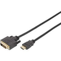 Digitus Digitus HDMI / DVI Csatlakozókábel [1x HDMI dugó - 1x DVI dugó, 18+1 pólusú] 2.00 m Fekete