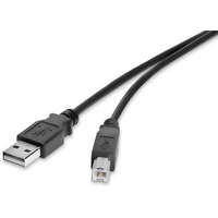 Renkforce USB 2.0 csatlakozókábel, 1x USB 2.0 dugó A - 1x USB 2.0 dugó B, 0,5 m, fekete, aranyozott, renkforce