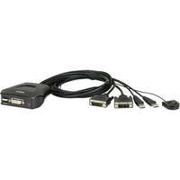 Aten 2 portos USB-s KVM switch, (billentyűzet, video, egér) elosztó, DVI kimenettel Aten CS22D