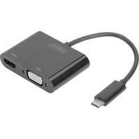 Digitus Digitus USB / HDMI / VGA Átalakító [1x USB-C™ dugó - 1x HDMI alj, VGA alj] Fekete