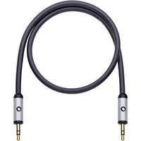 Oehlbach Jack audio kábel, 1x 3,5 mm jack dugó - 1x 3,5 mm jack dugó, 5 m, aranyozott, fekete, OFC, Oehlbach iJack 35