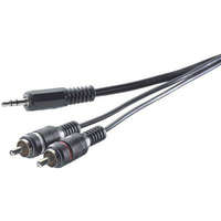 SpeaKa Professional Jack - RCA audio kábel, 1x 3,5 mm jack dugó - 2x RCA dugó, 3 m, szürke, SpeaKa Professional 325225
