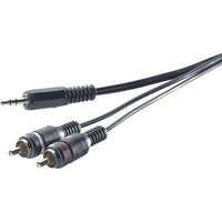SpeaKa Professional Jack - RCA audio kábel, 1x 3,5 mm jack dugó - 2x RCA dugó, 5 m, szürke, SpeaKa Professional 325226