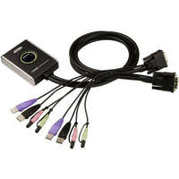 Aten 2 portos USB-s KVM switch, (billentyűzet, video, egér) elosztó, DVI kimenettel Aten CS682-AT