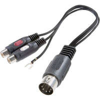 SpeaKa Professional SpeaKa Professional RCA / DIN csatlakozó Audio Y adapter [1x Dióda dugó, 5 pólusú (DIN) - 2x RCA alj] Fekete