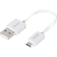 AKASA USB adatkábel, töltőkábel, USB mikro 2.0 fehér, 15 cm, lapos kivitel, Akasa