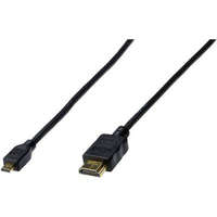 Digitus HDMI TV, Monitor csatlakozókábel, 1 x HDMI dugó - 1 x mikro HDMI dugó, 1 m, fekete, Digitus