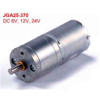 Fém hajtóműves 6V DC egyenáramú motor JGA25-370, nagy nyomaték, 150 ford/perc
